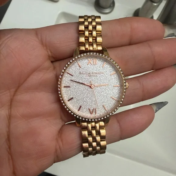 OLIVIA BURTON Rose Gold Glitter Watch - Picture 9 of 11